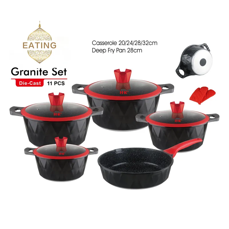 Induction Cookware Set Commercial - Set Peralatan Masak 11 Buah, Wajan