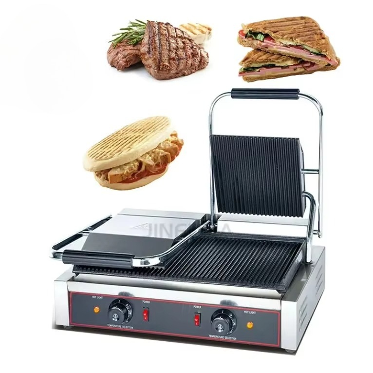 Commercial Panini Press Sandwich Grill - Pemanggang Sandwich Panini Listrik Portabel dari