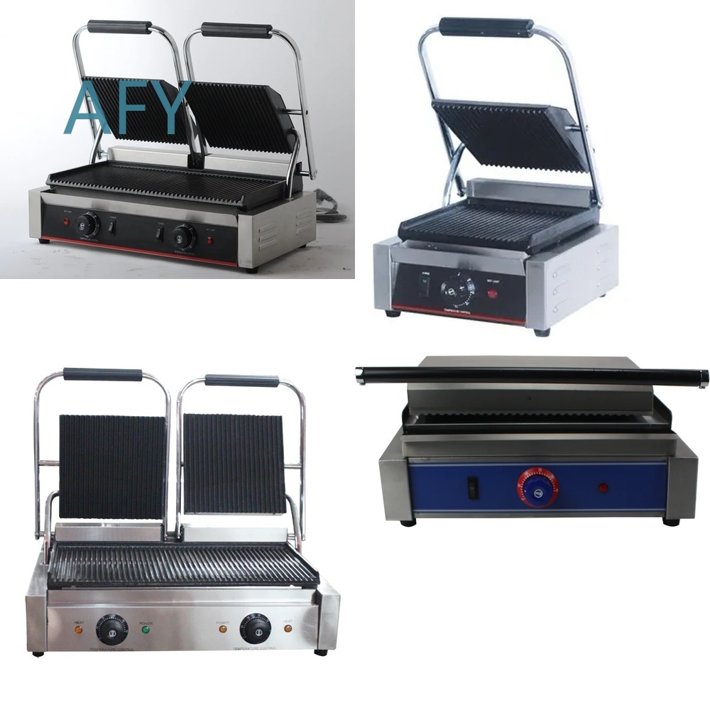 Commercial Panini Press Sandwich Grill - Mesin Panggang Panini Listrik Komersial untuk