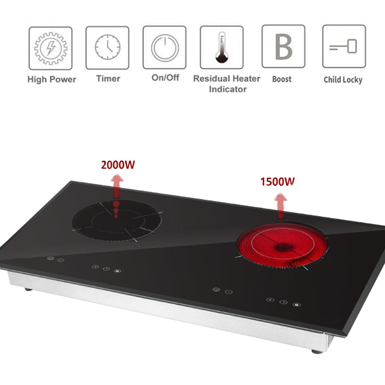 Double Induction Cooktop 220V - Kompor Induksi Digital Built-in dengan Pembakar