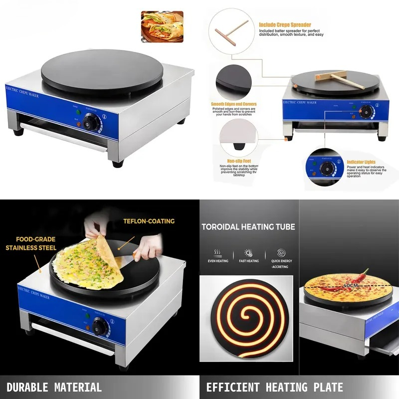 Pembuat Pancake Listrik Otomat - Crepe Maker Machine Electric 40Cm ulasan dan harga