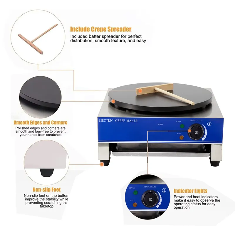 Pembuat Pancake Listrik Otomat - Crepe Maker Machine Electric 40Cm ulasan dan harga
