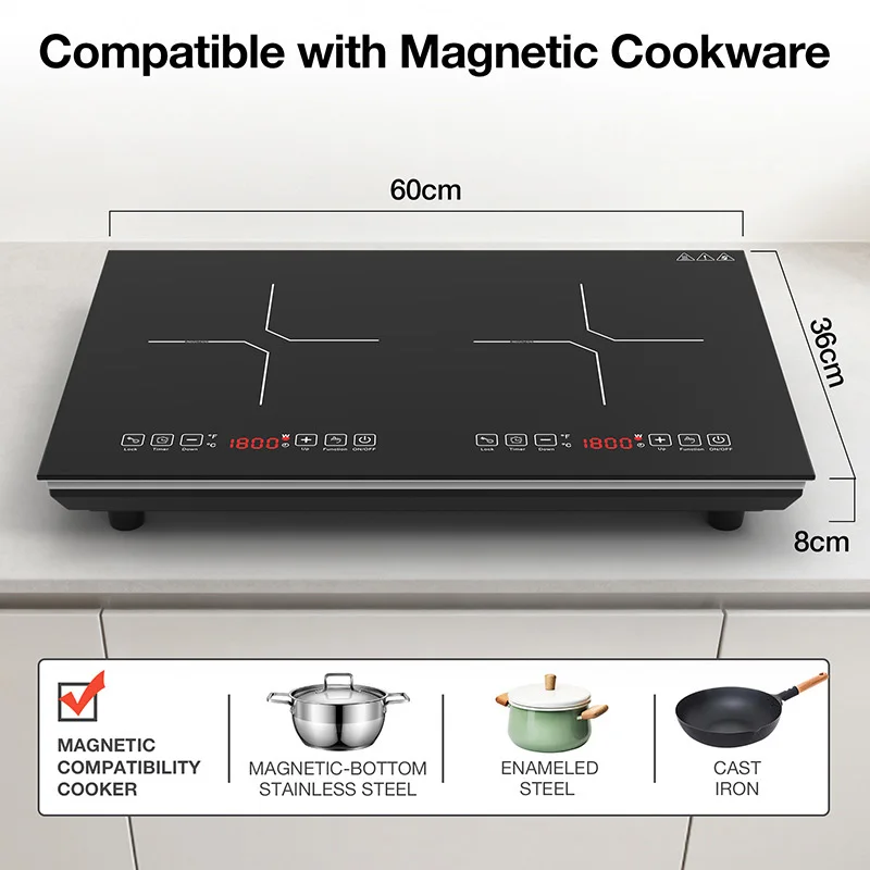 Kompor Induksi Dua Tungku, Kom - Double Induction Cooktop 220V ulasan dan harga