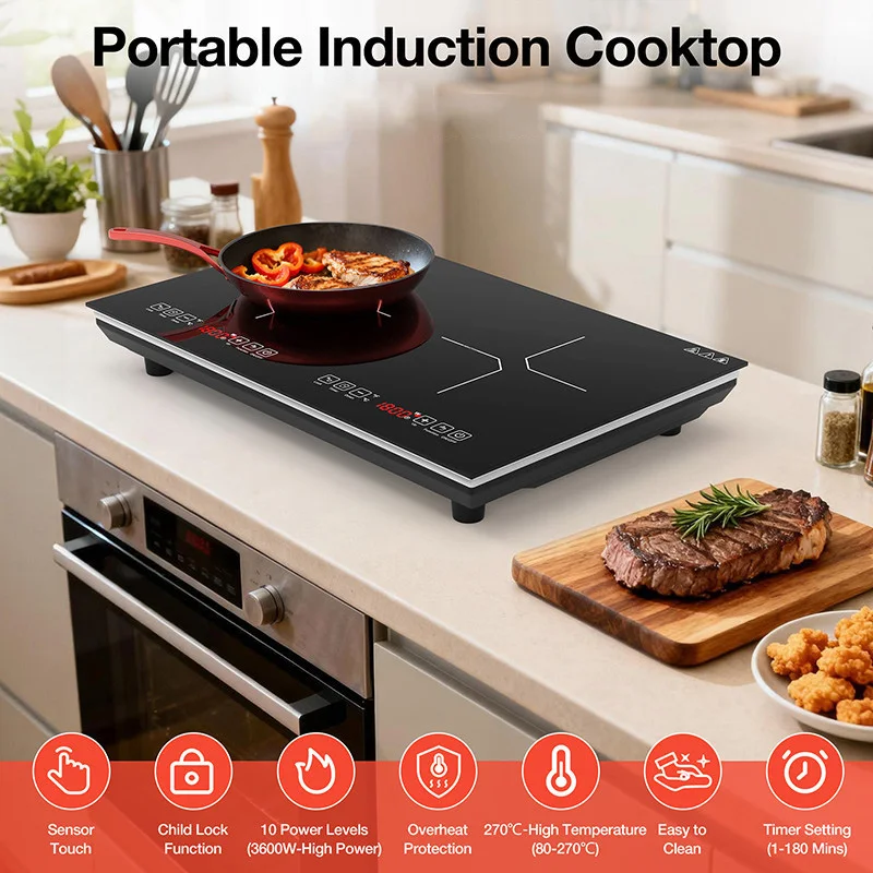 Kompor Induksi Dua Tungku, Kom - Double Induction Cooktop 220V ulasan dan harga