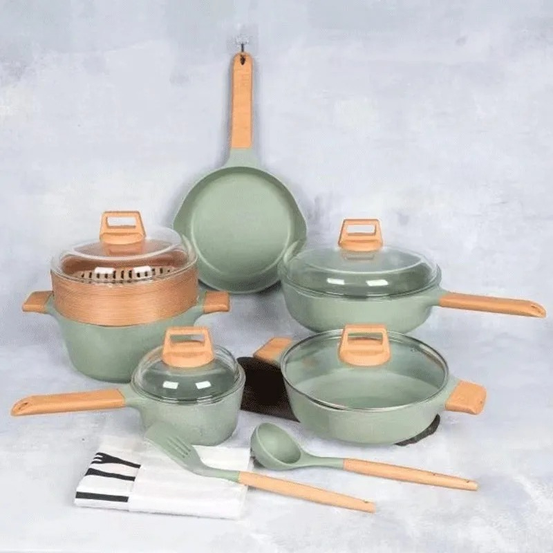 13Pcs Set Peralatan Masak Anti - Induction Cookware Set Commercial ulasan dan harga